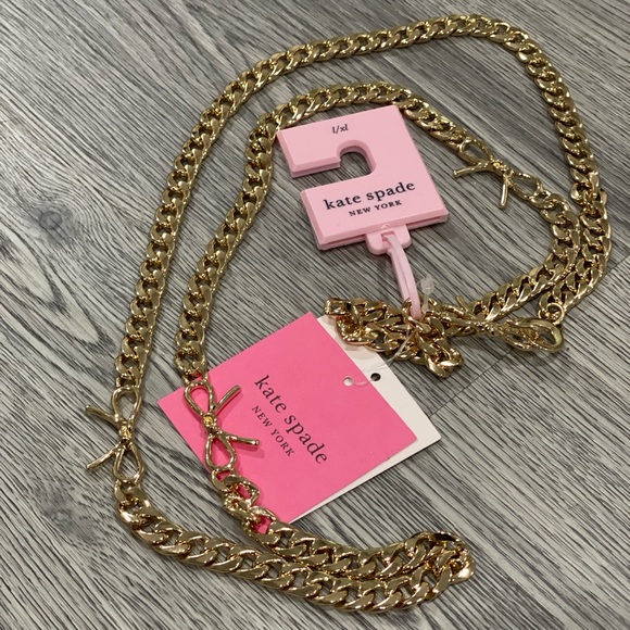 kate spade Accessories - Kate Spade, Bow gold chain belt